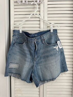 Old Navy Light Blue Distressed High-Rise Jean Shorts